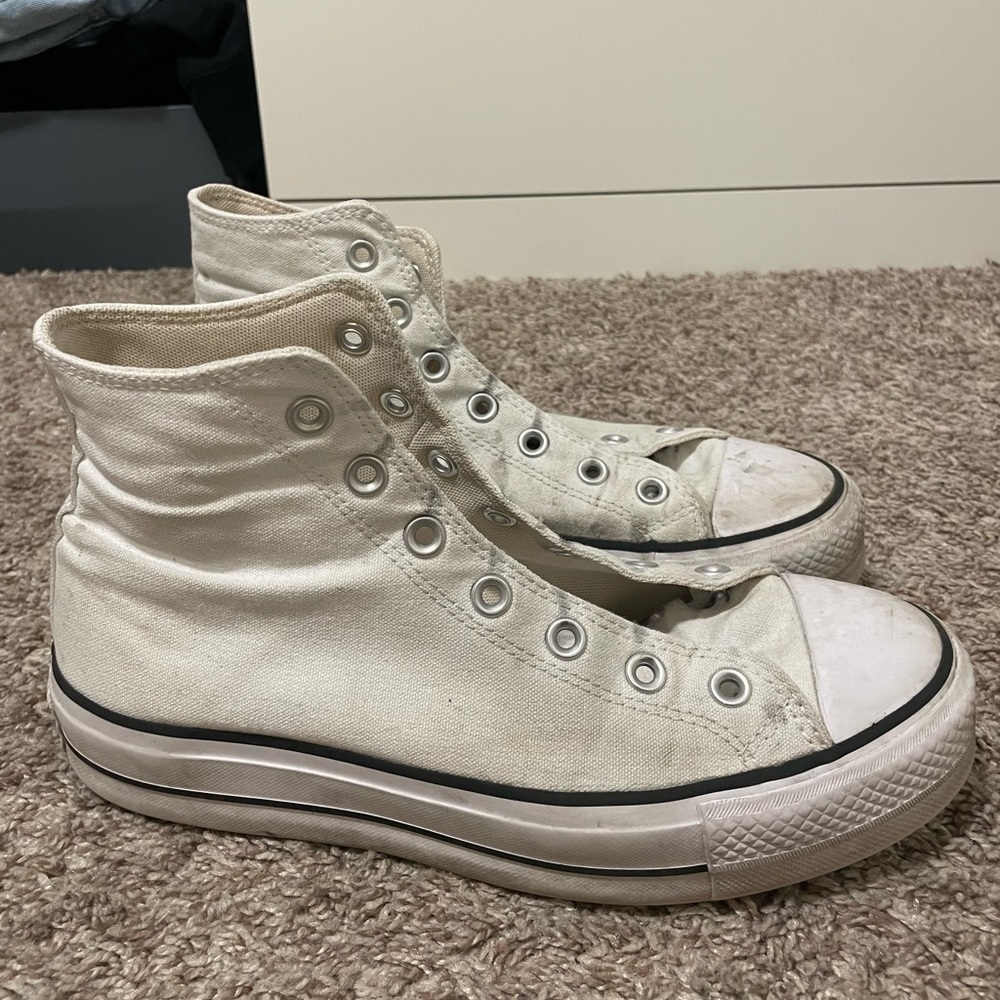 White Platform Converse